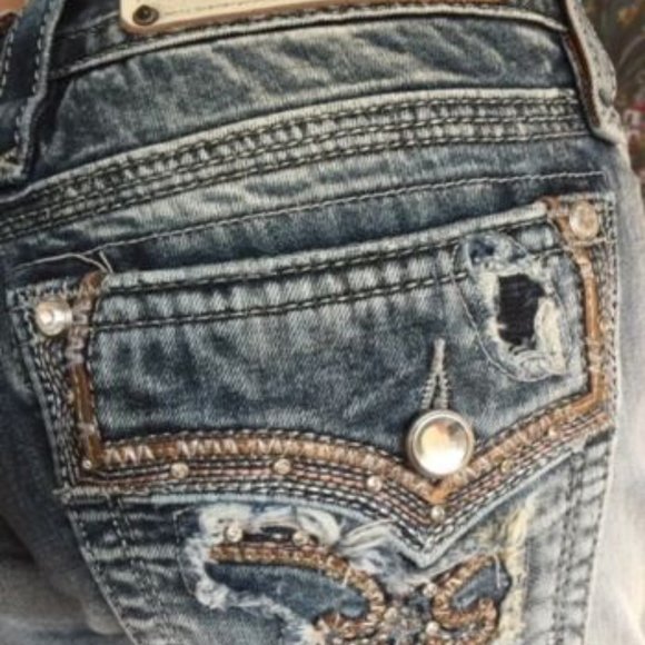 HTF ROCK REVIVAL BETTY EMBELLISHED BOOTCUT JEANS 29 x 30 - Picture 5 of 14